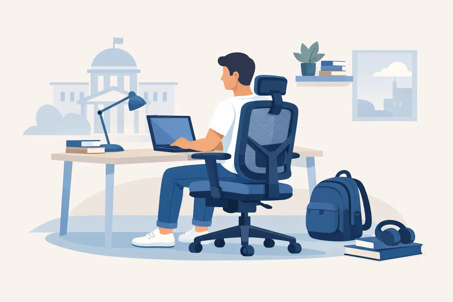 Sedia ergonomica per studenti universitari